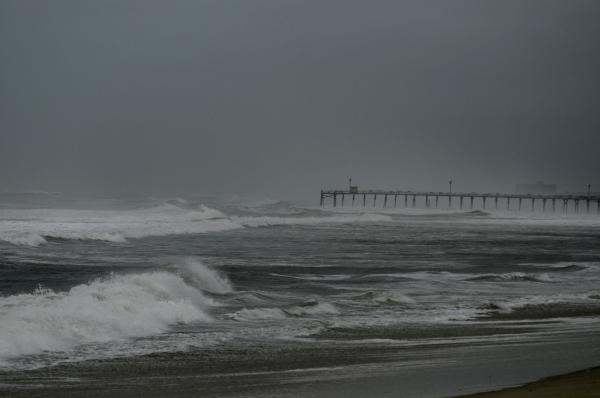 This photo was taken at the Henderson Blvd access on Atlantic Beach at 11:00. The pier in the background is the Oceanana. 
