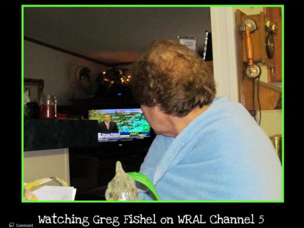 A viewer sent this photo as he watched Greg give the weather report.