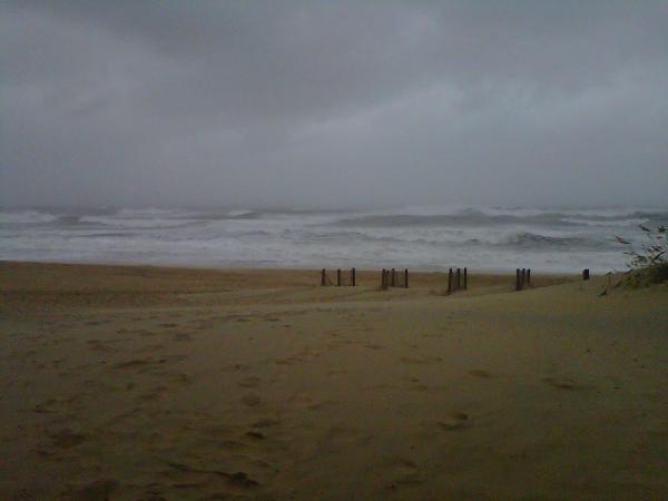 Reporter Erin Hartness sent this photo of large waves in Kill Devil Hills on the Outer Banks.