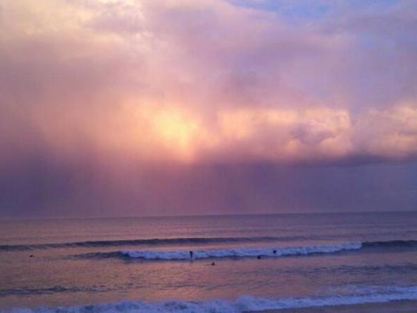 Meteorologist Mike Maze posted to Facebook this photo of the calm after the storm at Wrightsville Beach.