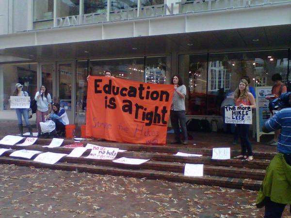 UNC-CH students protest tuition increase plan