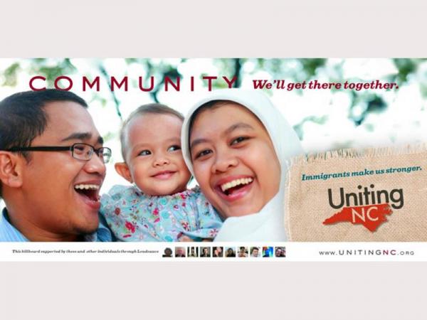 Uniting NC immigration billboard