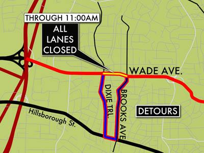 Wade Avenue closed map