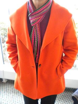 Phyllis Parrish shows off her color blocking skills.