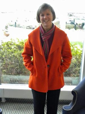 Phyllis Parrish shows off her color blocking skills.