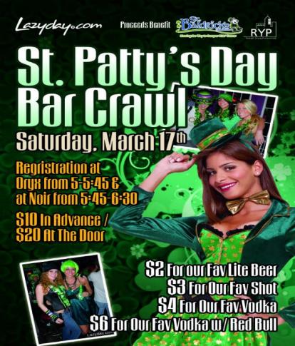 Lazyday plans St. Patty's Day bar crawl for charity