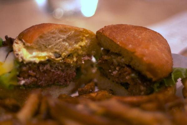 The Burger of the Day and the Gator Burger at Bull City Burger and Brewery in Durham. (Images by The Straight Beef)
