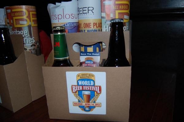 The swag bag for World Beer Festival’s press conference. 