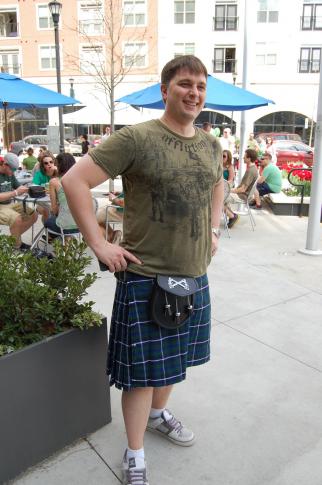 This patron at World of Beer in North Hills decided to wear a kilt for St. Patrick's Day on March 17, 2012.