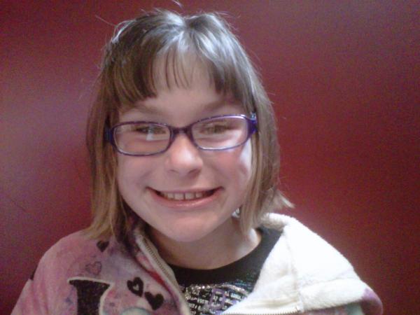 Amanda Lamb's daughter with her glasses.