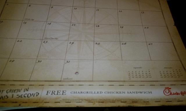 Giveaway: Chick-fil-A calendar with free coupons!