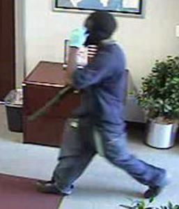 Bank robber captured on video