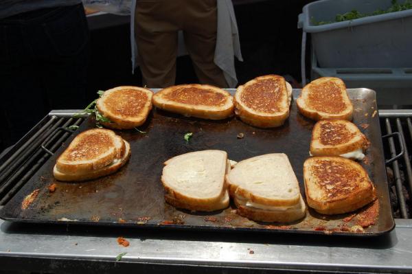 Seven local restaurants competed in a grilled cheese cook-off at the Raleigh Downtown Farmers Market on Aug. 1, 2012.