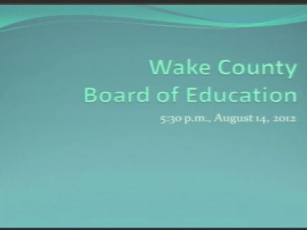Wake school board Aug 14 work session, pt 1
