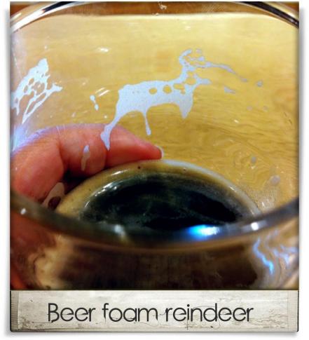 Taken at Tasty Beverage Co.  Comment: Beer foam reindeer 