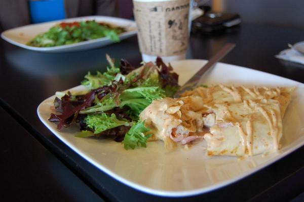 The Chicken Cordon Bleu crepe at Coffee and Crepes in Cary.