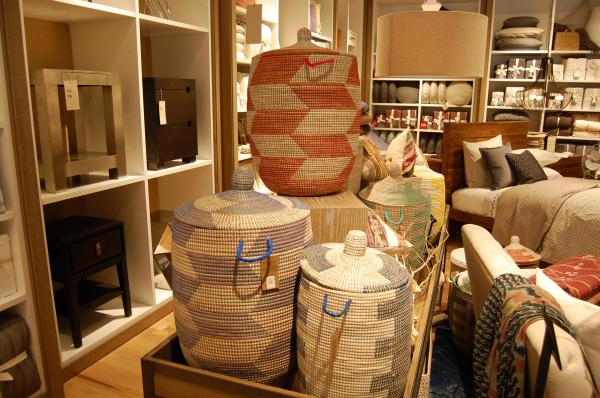 National home furnishings retailer West Elm is holding a grand opening for its latest location, at Southpoint Mall in Durham, on Thursday. Woven baskets made by hand in Africa. 