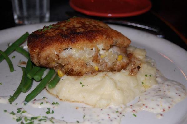 The crab and corn stuffed flounder at Margaux's Restaurant in Raleigh.