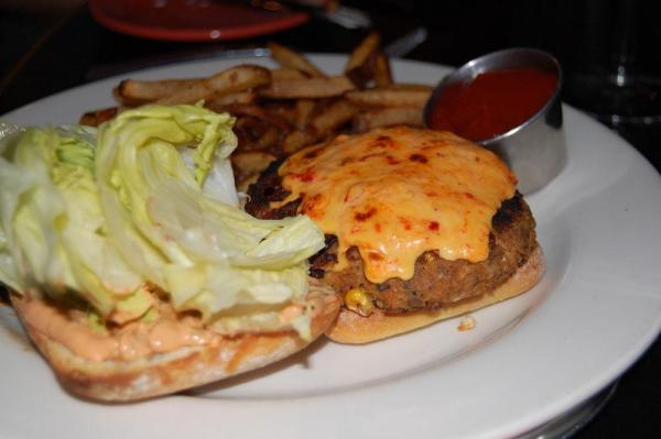 The veggie burger at Margaux's Restaurant in Raleigh.