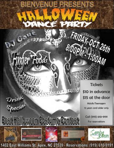 BienVenue wants to invite you to their Halloween Dance Party with DJ Caue on Friday, October 26 at 8 p.m.