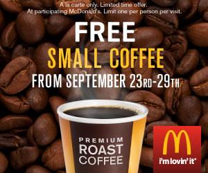 McDonalds free coffee