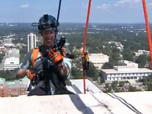 Gardner goes 'Over the Edge' for Special Olympics