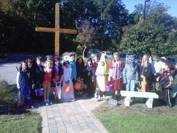 Amanda Lamb's younger daughter's youth group went "reverse trick-or-treating," dressing up and giving candy to residents of a nursing home.