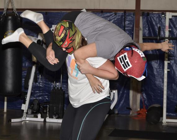WRAL Out & About got a sneak peek during a Luchadoras practice session. More wrestling action to come on Saturday, Nov. 10! (Photo by David Friend.)