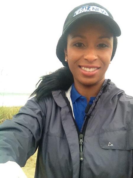 WRAL anchor/reporter Michelle Marsh (@WRALMarsh) tweeted this picture, along with the message: "Just a day at the beach #hurricanesandy #wral"