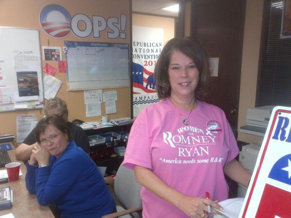 Donna Williams, in pink, is helping coordinate the Republican effort in Wake County.