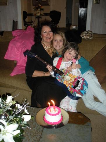 Amanda Lamb's daughters celebrate a birthday with Amanda's mom.