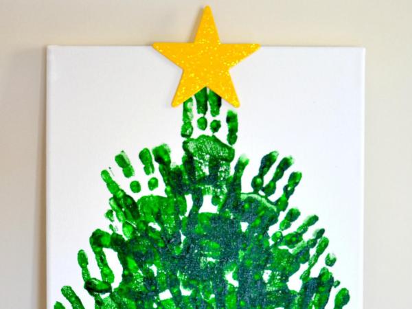 Christmas handprint tree keepsake