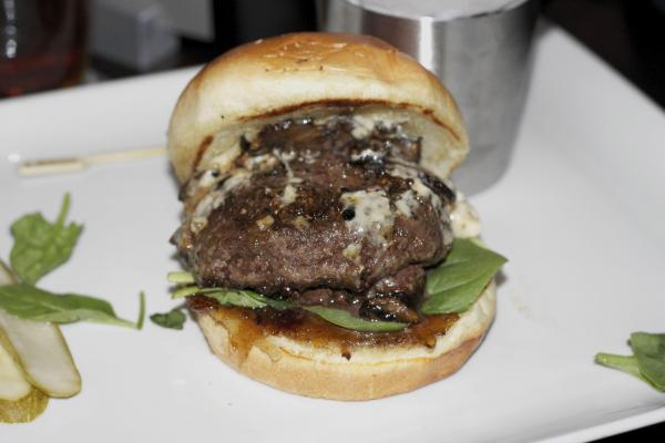 The Pepper Crusted Gorgonzola Burger at Yard House.