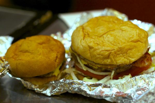 Big and little burgers from Only Burger in Durham.