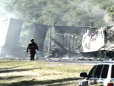 2 Killed in Fiery Tractor-Trailer Crash