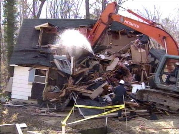 Rocky Mount's first buyout home was demolished Friday.(WRAL-TV5 News)