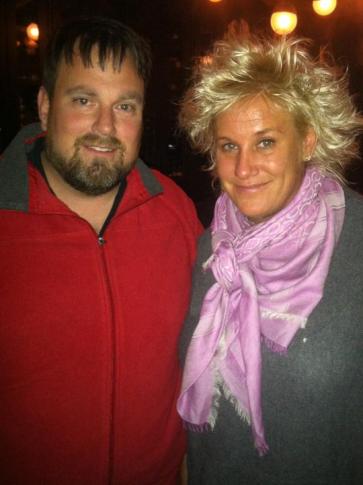 WRAL-TV photographer Tom Normanly and the Food Network's Anne Burrell at Coquette in North Hills. 