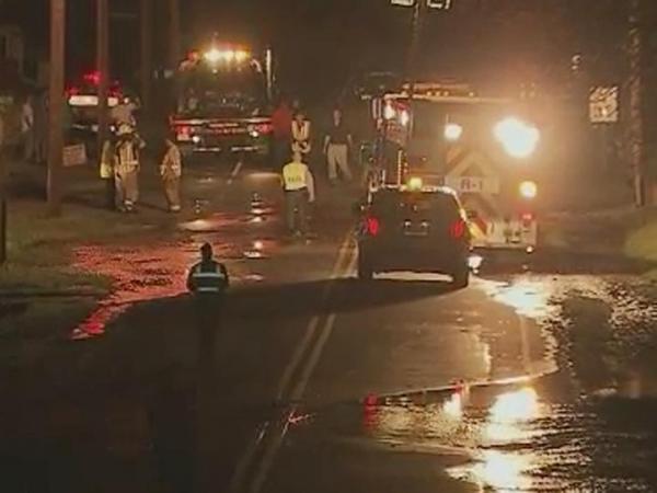 Clayton crash damages hydrant, floods street