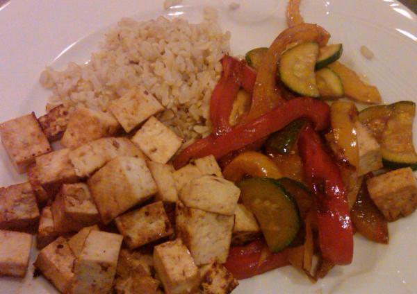 Teriyaki tofu and veggies