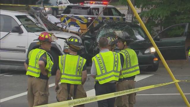 Officer-involved crash causes downed power lines