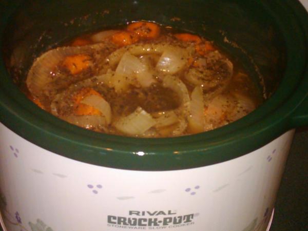 Beef Stroganoff in slow cooker