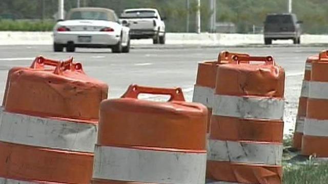 Orange barrels / highway construction generic