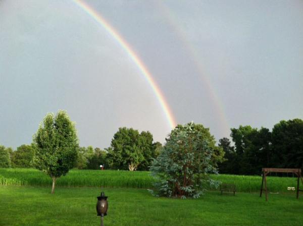 Rainbows follow Friday storms