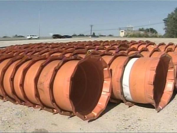 Barrels Ready for I-40 Road Project