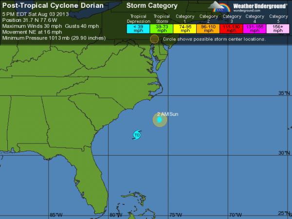 Tropical Storm Dorian forms in Atlantic
