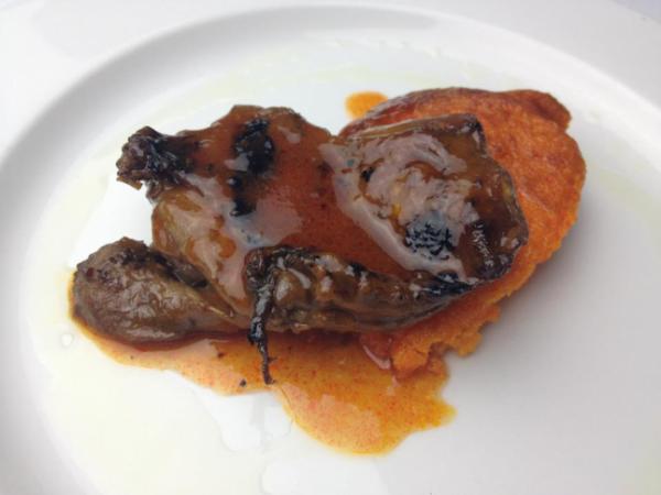 Course 4: Watermelon BBQ Glazed Char Grilled Texas Pete® Marinated Breast of Quail with Carrot Soufflé - Chef Chad McIntyre - Market (Image from Competition Dining)
