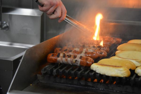 Student chefs were tasked with serving up a hot dog and sausage in the Firewurst challenge at the NC Chef's Academy.