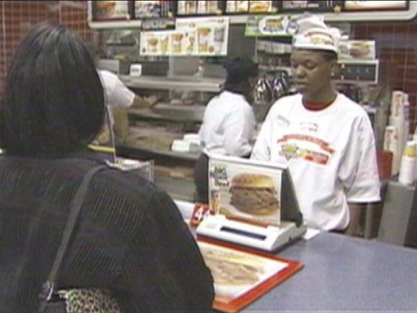 Hardee's celebrated its 40th birthday Thursday in Rocky Mount by selling food at 1961 prices.(WRAL-TV5 News)