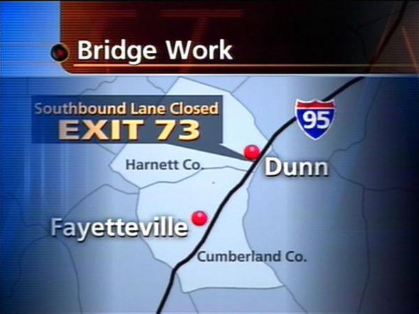 The lane closure begins Sunday at 7 a.m.(WRAL-TV5 News)