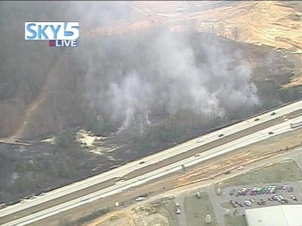Smoke fills the skies over Johnston County near I-40 and Hwy. 42.(WRAL-TV5 News)